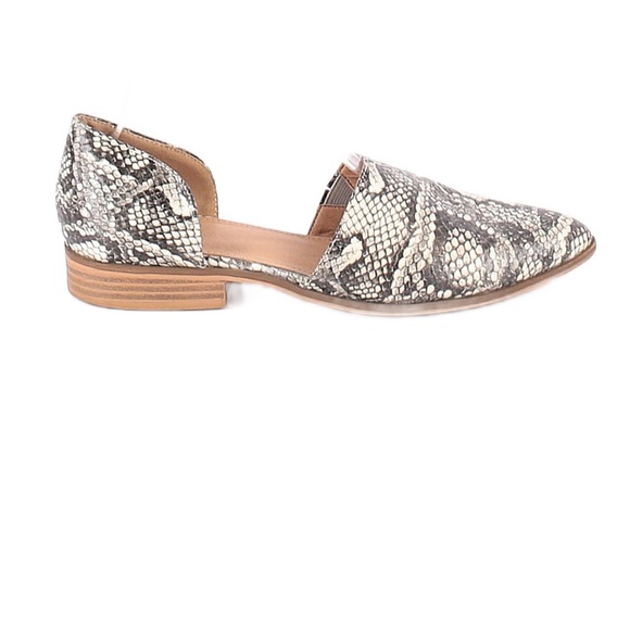 Catherine Malandrino Alaney Snakeskin Print D'orsay Flats Size 7 - Picture 1 of 6